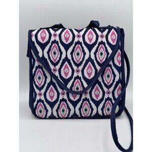 Fit & Fresh Large Insulated Lunch Bag Multicolor Top Handle Crossbody Strap